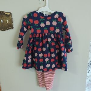 Hanna Andersson Blue Dress/Pants with Fruit Print Size 3T.